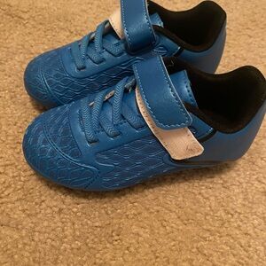 Blue Kids cleats with Velcro Strap